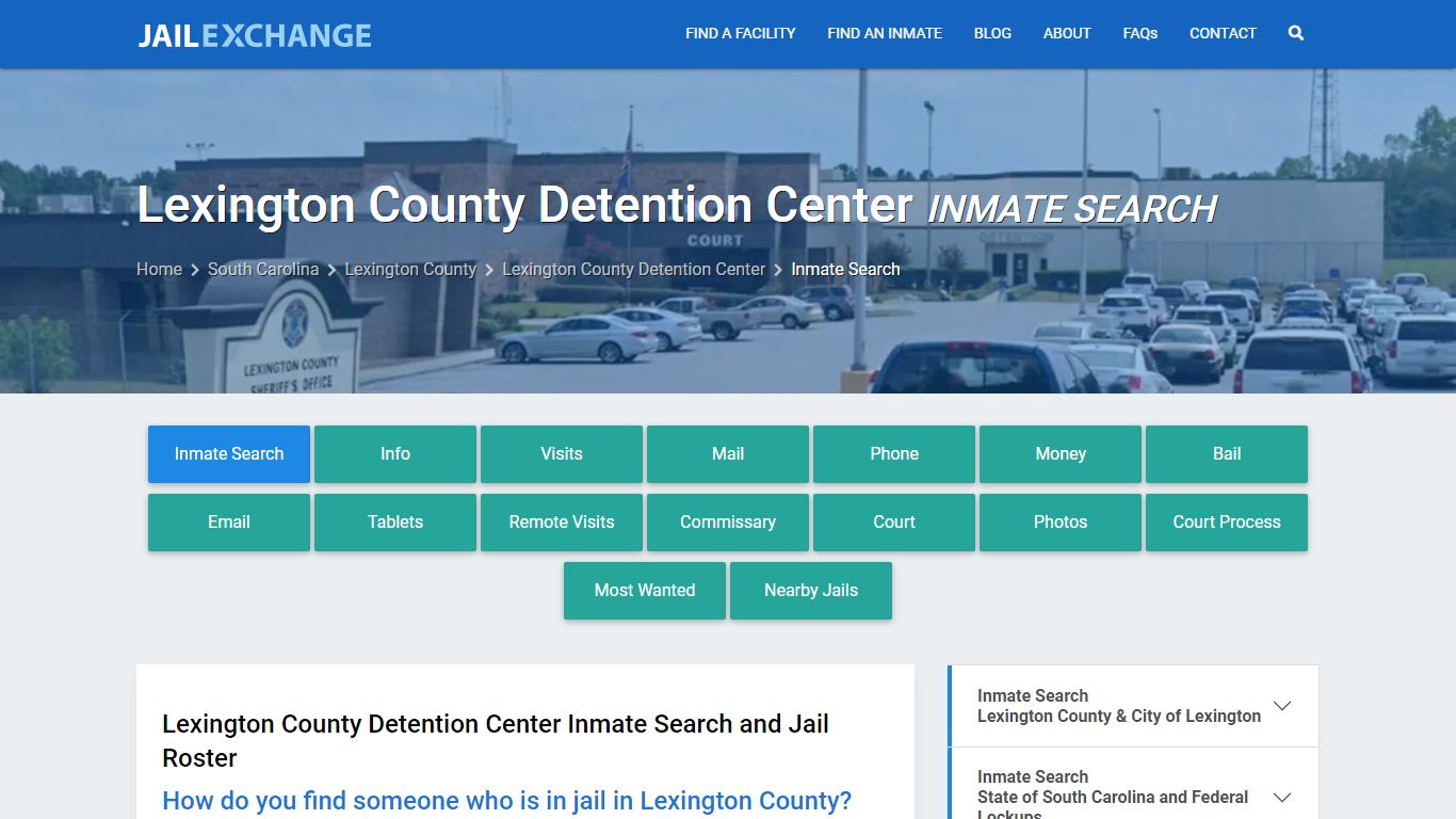Lexington County Detention Center Inmate Search - Jail Exchange